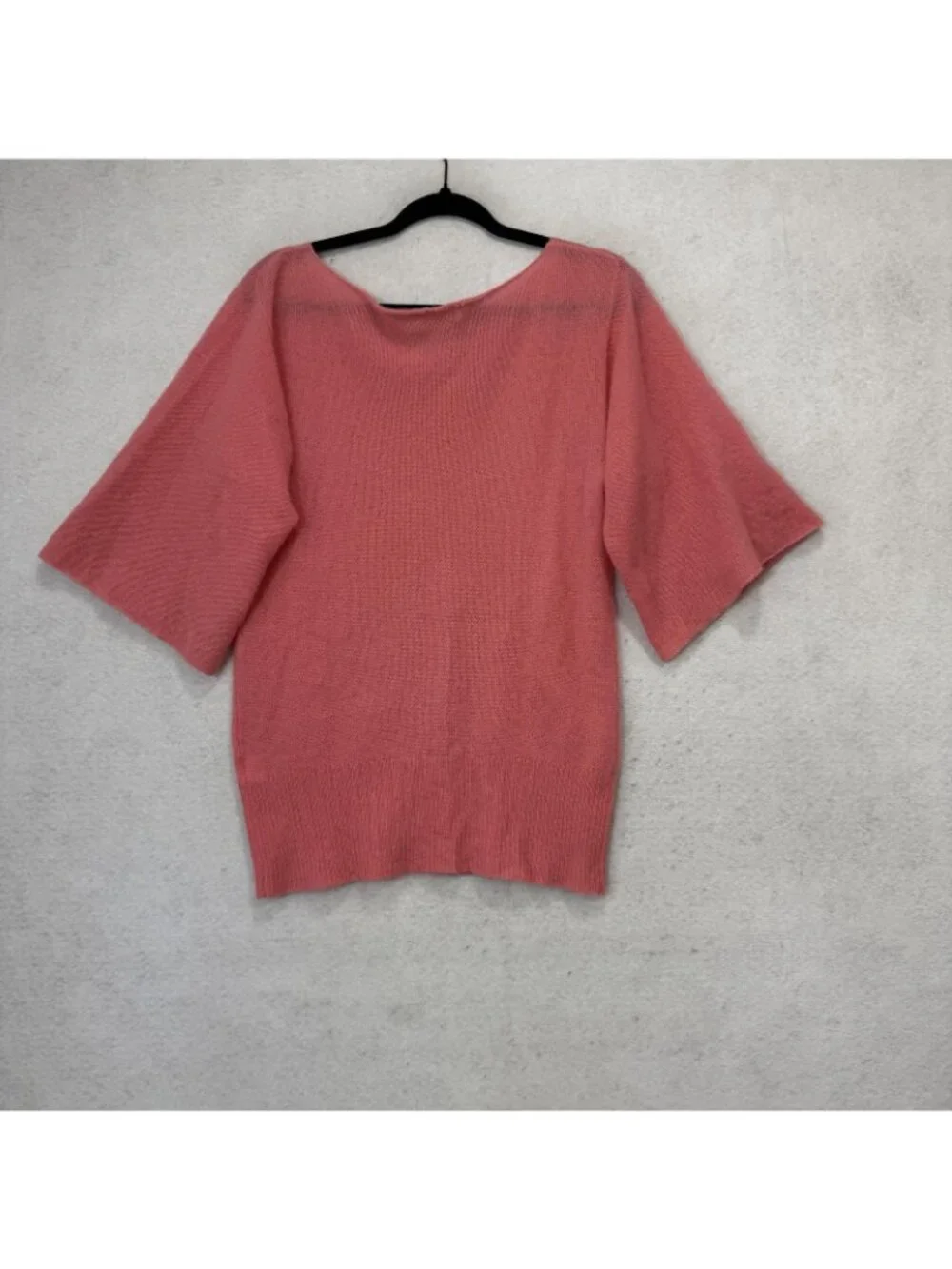 Cristi Conaway Cashmere Sweater Womens Medium Pink Scoop Neck Short Sleeve Knit